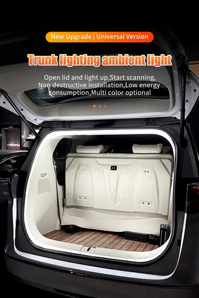 Waterproof LED Trunk Light Strip - Automatic Sensing Tailgate Ambient Interior Lighting for Cars, Flexible Design, Easy Installation showcase 1