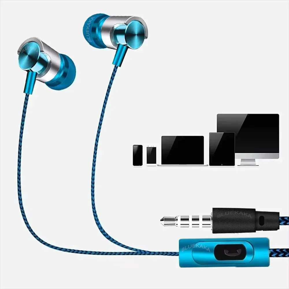Wired In-Ear Earphones with Microphone, HiFi Stereo Noise Cancellation Headphones for Music, Gaming, Sports - Compatible with Phone, MP3, MP4 thumbnail 3