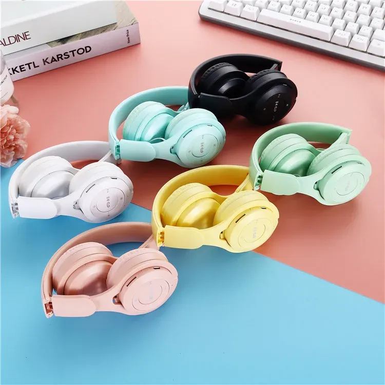 Macaron Wireless Bluetooth Headphones with Mic - Stereo Headband Gaming Headset for Mobile Tablet, Gamer Girl Gift, 6-Hour Playtime, 200mAh Battery, 3.5mm Audio Port thumbnail 4