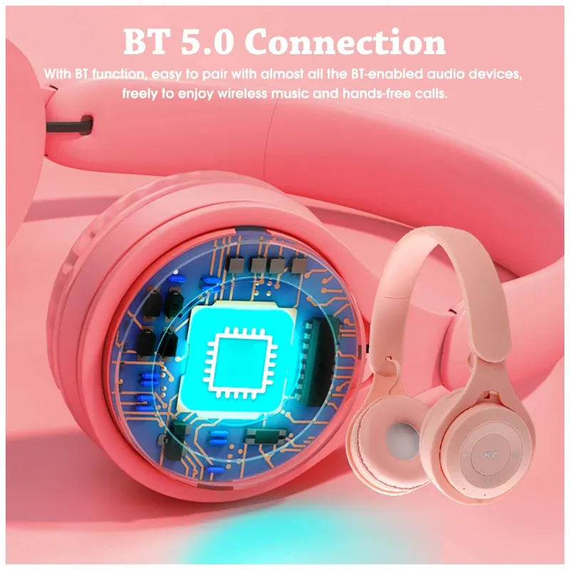 Macaron Wireless Bluetooth Headphones with Mic - Stereo Headband Gaming Headset for Mobile Tablet, Gamer Girl Gift, 6-Hour Playtime, 200mAh Battery, 3.5mm Audio Port showcase 5