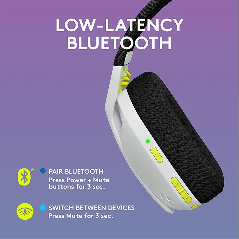 Logitech G435 LIGHTSPEED Wireless Gaming Headset: USB Bluetooth/2.4GHz, 18-Hour Battery, Beamforming Mic, Lightweight 165g, PC/PS5/Mobile Compatible thumbnail 2