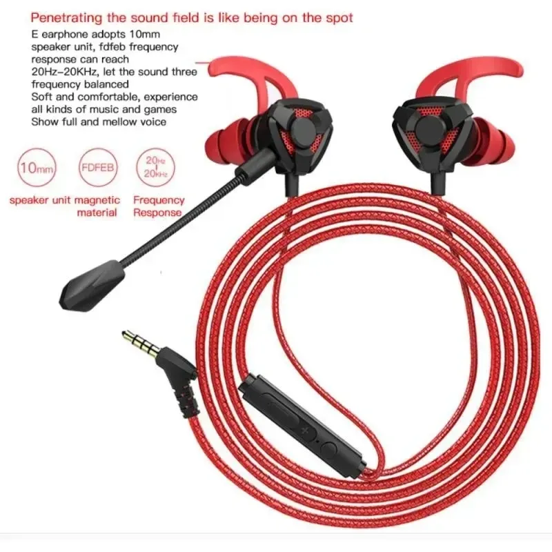 Wired Gaming Earbuds with Microphone, Universal 3.5mm In-Ear Headphones for PS4, PC, Laptop, Mobile - Immersive Sound for PUBG, CS:GO thumbnail 4
