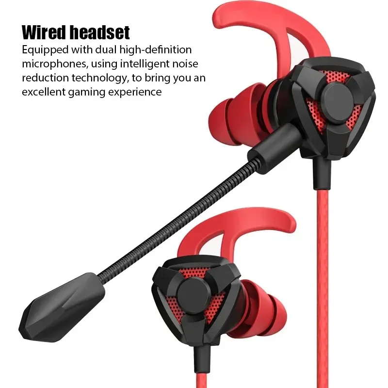 Wired Gaming Earbuds with Microphone, Universal 3.5mm In-Ear Headphones for PS4, PC, Laptop, Mobile - Immersive Sound for PUBG, CS:GO