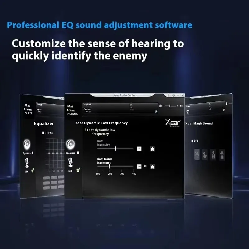 MCHOSE V9 PRO Esports Gaming Headphones: 3-Mode Wireless, AI Noise Reduction, 7.1 Surround Sound, 53mm Drivers, 2000mAh Battery, Customizable EQ for PC, PS4, PS5, Switch, MAC thumbnail 4