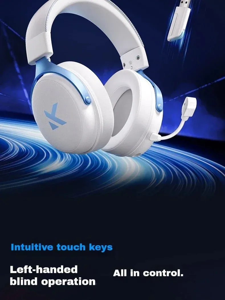 MCHOSE V9 PRO Esports Gaming Headphones: 3-Mode Wireless, AI Noise Reduction, 7.1 Surround Sound, 53mm Drivers, 2000mAh Battery, Customizable EQ for PC, PS4, PS5, Switch, MAC showcase 16
