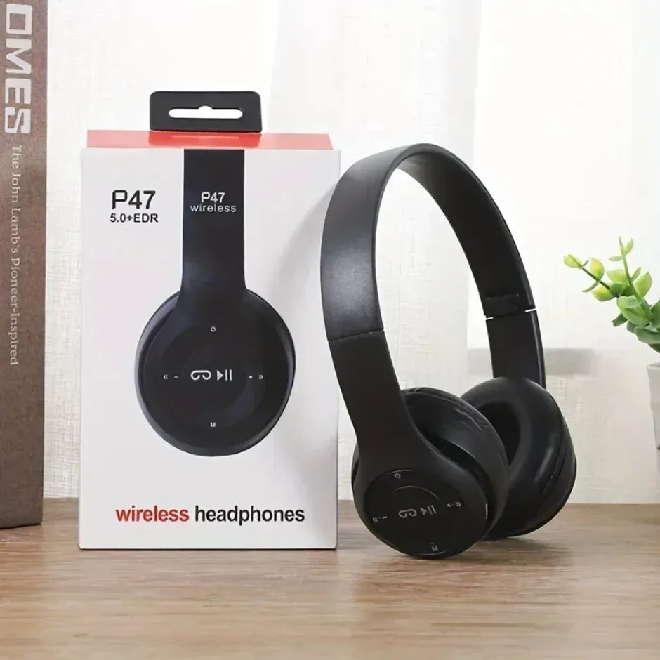 Wireless Bluetooth 5.0 Headphones with TF Card & Wired Option - Foldable Over-Ear Headset for Sports, Gaming, and Calls - Compatible with Huawei, Xiaomi, Apple, Android thumbnail 3
