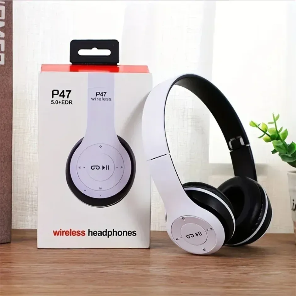 Wireless Bluetooth 5.0 Headphones with TF Card & Wired Option - Foldable Over-Ear Headset for Sports, Gaming, and Calls - Compatible with Huawei, Xiaomi, Apple, Android thumbnail 2