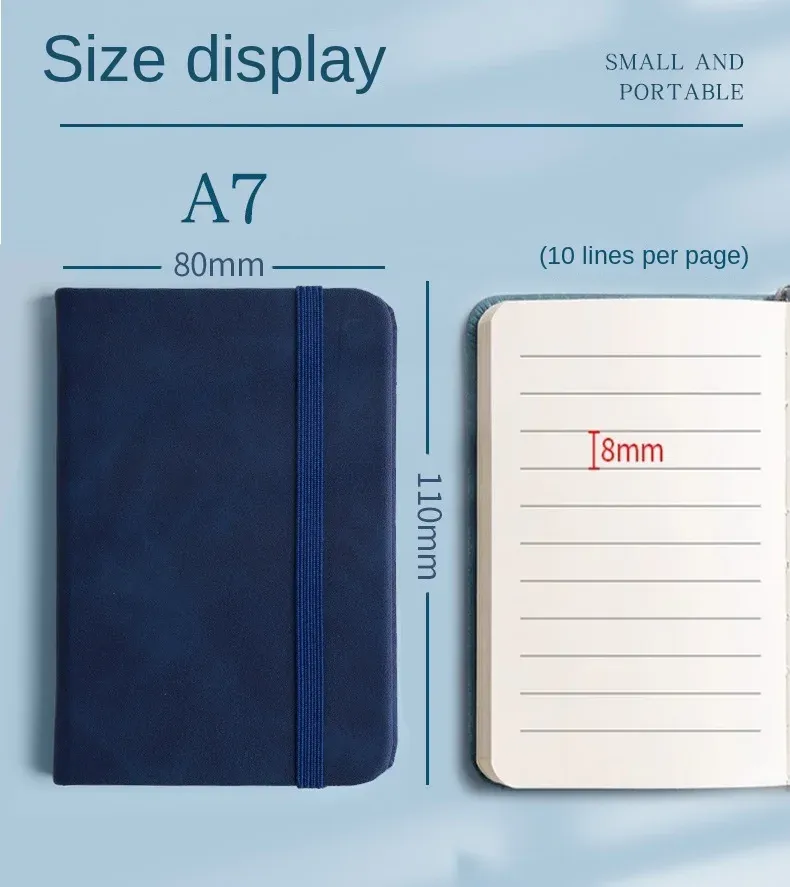 Mini A7 Pocket Notebook, Portable Waterproof Leather-Feel Notepad for School Supplies, Travel, and Daily Notes showcase 2