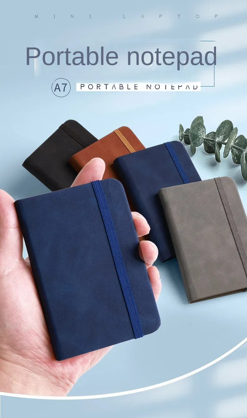 Mini A7 Pocket Notebook, Portable Waterproof Leather-Feel Notepad for School Supplies, Travel, and Daily Notes showcase 1