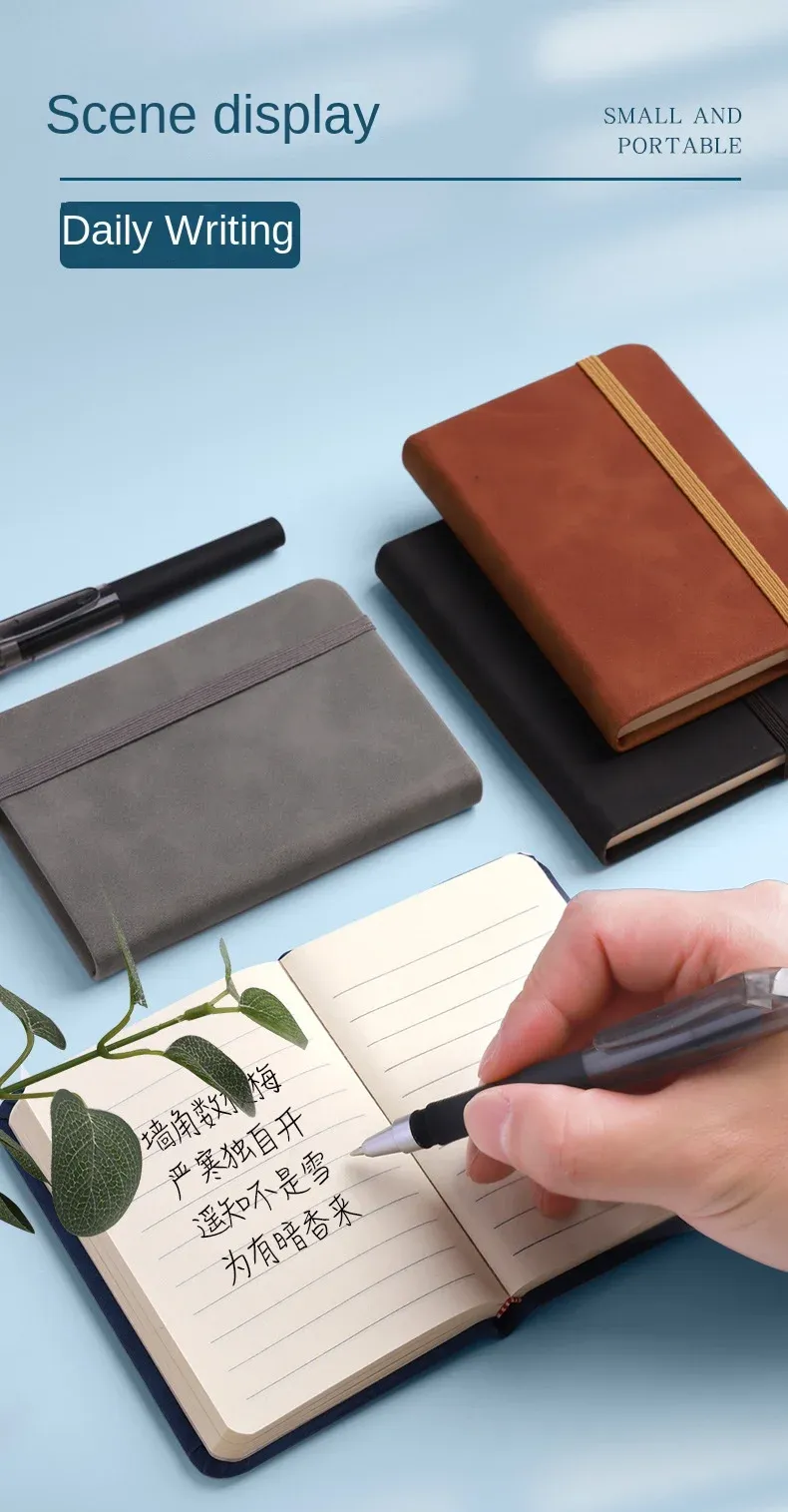 Mini A7 Pocket Notebook, Portable Waterproof Leather-Feel Notepad for School Supplies, Travel, and Daily Notes showcase 11
