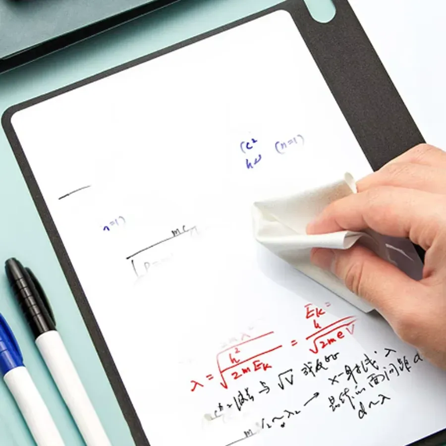 A5 Reusable Whiteboard Notebook Set - Portable Leather Memo Pad with Erasable Pages, Pen, and Cloth - Stylish Weekly Planner for Office & Students thumbnail 2