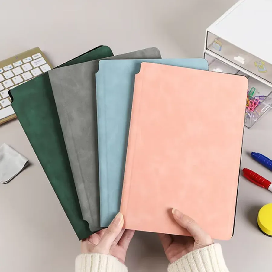 A5 Reusable Whiteboard Notebook Set - Portable Leather Memo Pad with Erasable Pages, Pen, and Cloth - Stylish Weekly Planner for Office & Students thumbnail 5