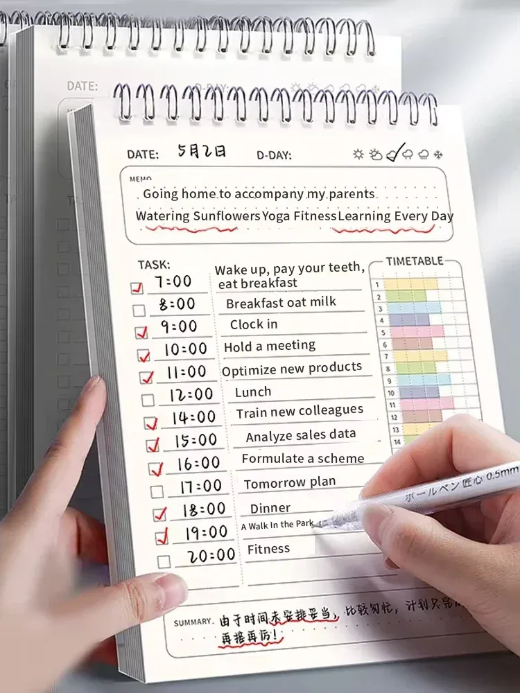 A5 Spiral Notebook Planner Agenda 160 Pages Thick Paper Daily Schedule To-Do List Notepad for Office School Students showcase 8