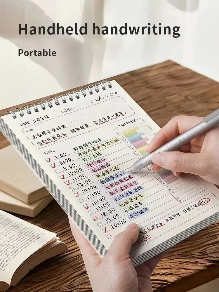 A5 Spiral Notebook Planner Agenda 160 Pages Thick Paper Daily Schedule To-Do List Notepad for Office School Students thumbnail 5