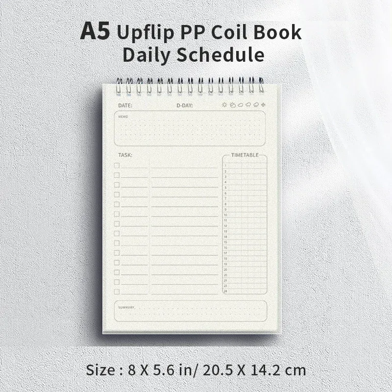 A5 Spiral Notebook Planner Agenda 160 Pages Thick Paper Daily Schedule To-Do List Notepad for Office School Students showcase 1