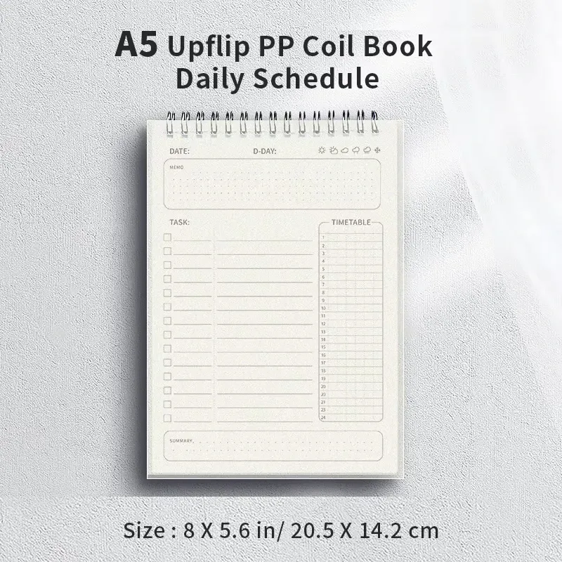 A5 Spiral Notebook Planner Agenda 160 Pages Thick Paper Daily Schedule To-Do List Notepad for Office School Students showcase 14