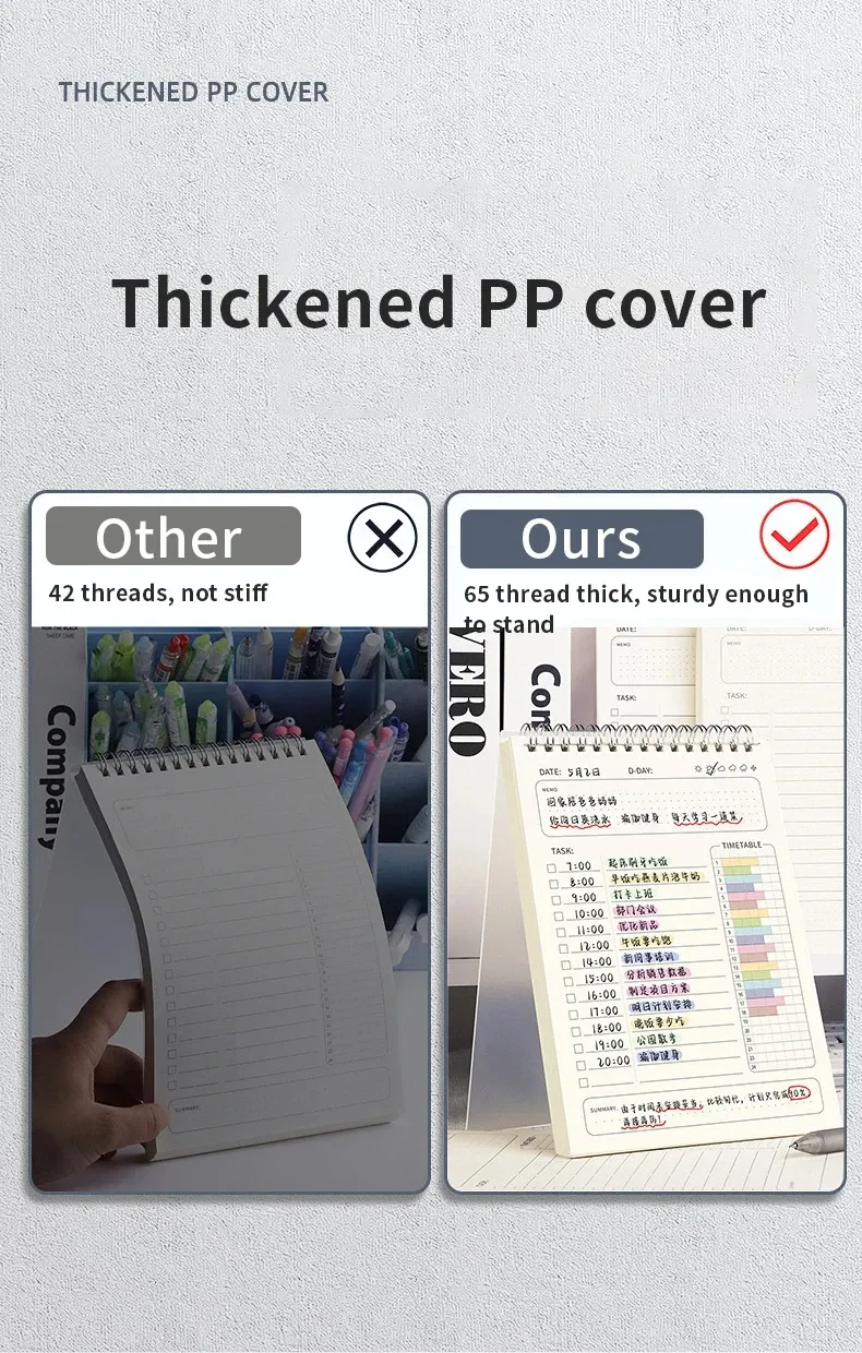 A5 Spiral Notebook Planner Agenda 160 Pages Thick Paper Daily Schedule To-Do List Notepad for Office School Students showcase 7