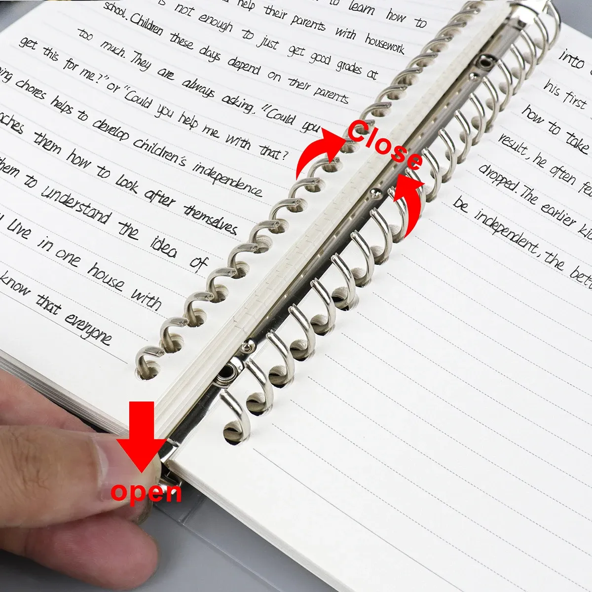 A4/B5/A5 Loose Leaf Refill Notebook - Blank, Lined, Grid, Cornell Pages - Waterproof Plastic Cover, Metal Ring Binder - Office & School Stationery Supplies thumbnail 3