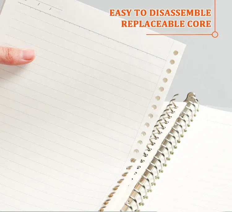 A4/B5/A5 Loose Leaf Refill Notebook - Blank, Lined, Grid, Cornell Pages - Waterproof Plastic Cover, Metal Ring Binder - Office & School Stationery Supplies showcase 8