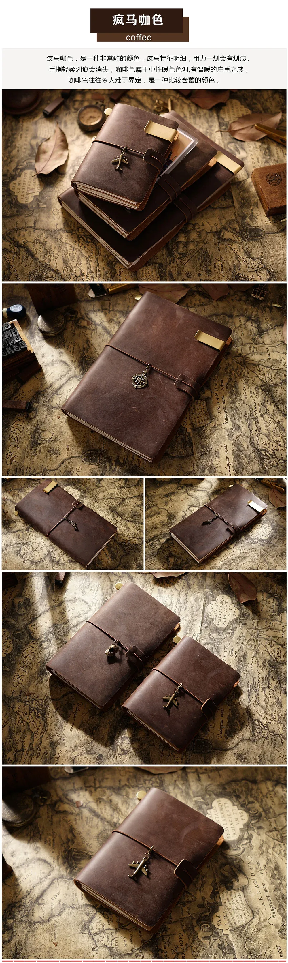 Genuine Leather TN Travel Notebook Cover for Men & Women, Handmade Vintage Cowhide Diary Journal Sketchbook Planner with 3 Replaceable Inserts & PVC Pocket showcase 14