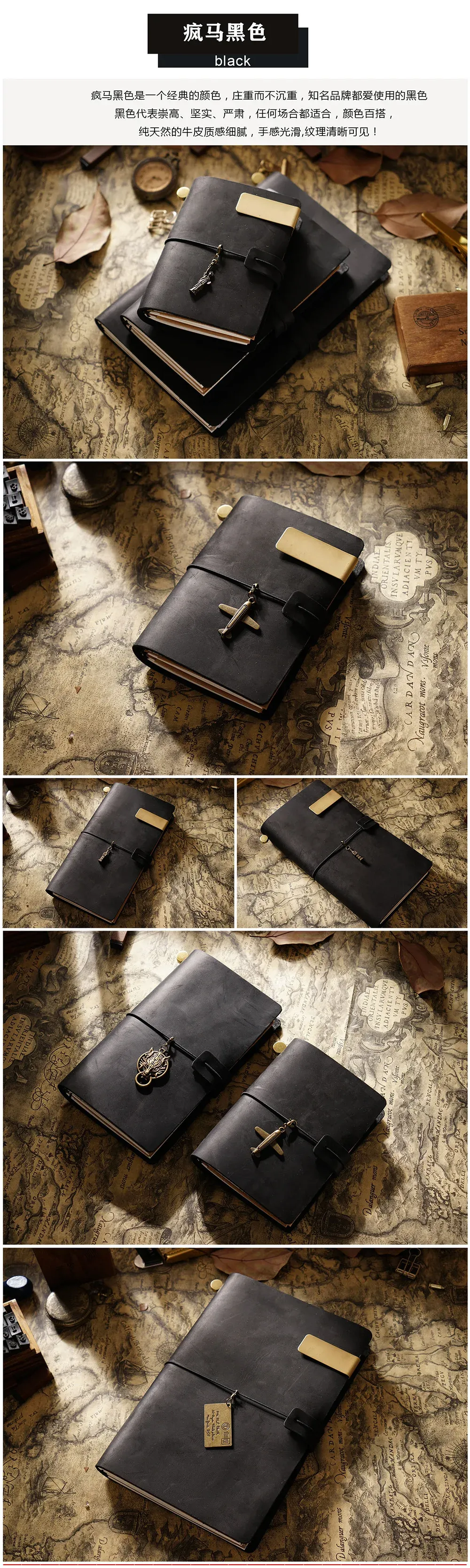 Genuine Leather TN Travel Notebook Cover for Men & Women, Handmade Vintage Cowhide Diary Journal Sketchbook Planner with 3 Replaceable Inserts & PVC Pocket showcase 13