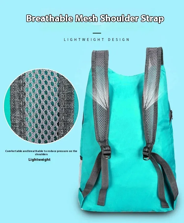 Ultralight Waterproof Folding Backpack - 30L Portable Travel Daypack for Men & Women, Lightweight Outdoor Sports Bag showcase 6