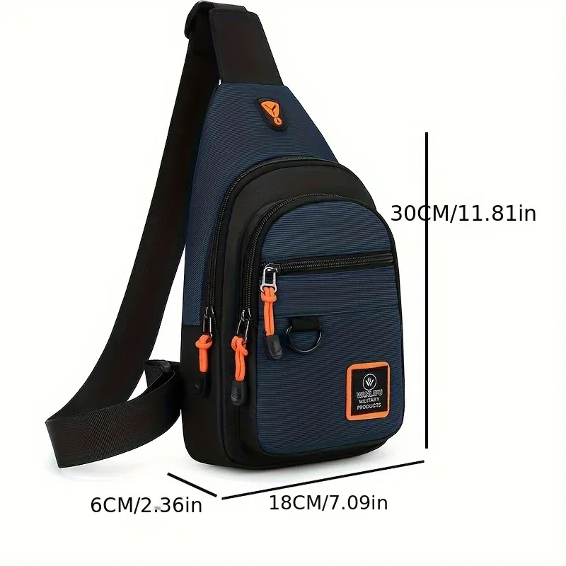Men's Waterproof Outdoor Hiking Shoulder Crossbody Bag - Versatile Sports Travel Backpack Chest Bag for Cycling & Adventures thumbnail 2