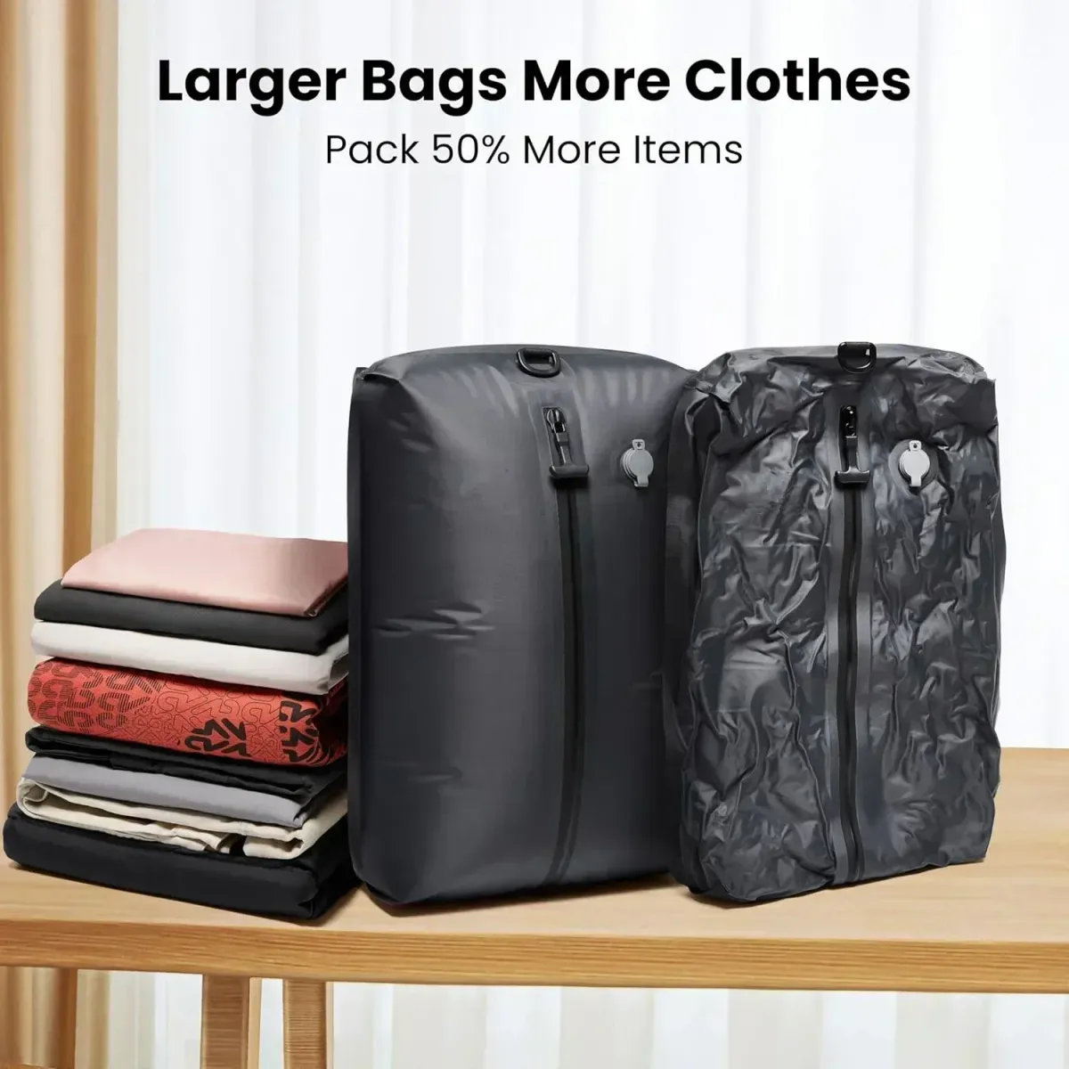 17L Vacuum Compression Storage Bag with Air Pump - Reusable Travel Backpack Luggage Organizer for Clothing, Space Saving showcase 1