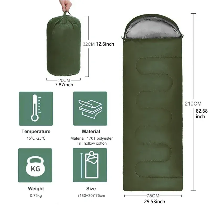 Sponge Traveller 4-Season Ultralight Waterproof Camping Sleeping Bag - Warm Envelope Style for Outdoor Travel, Hiking, Backpacking - 0.8kg Lightweight & Compact showcase 6