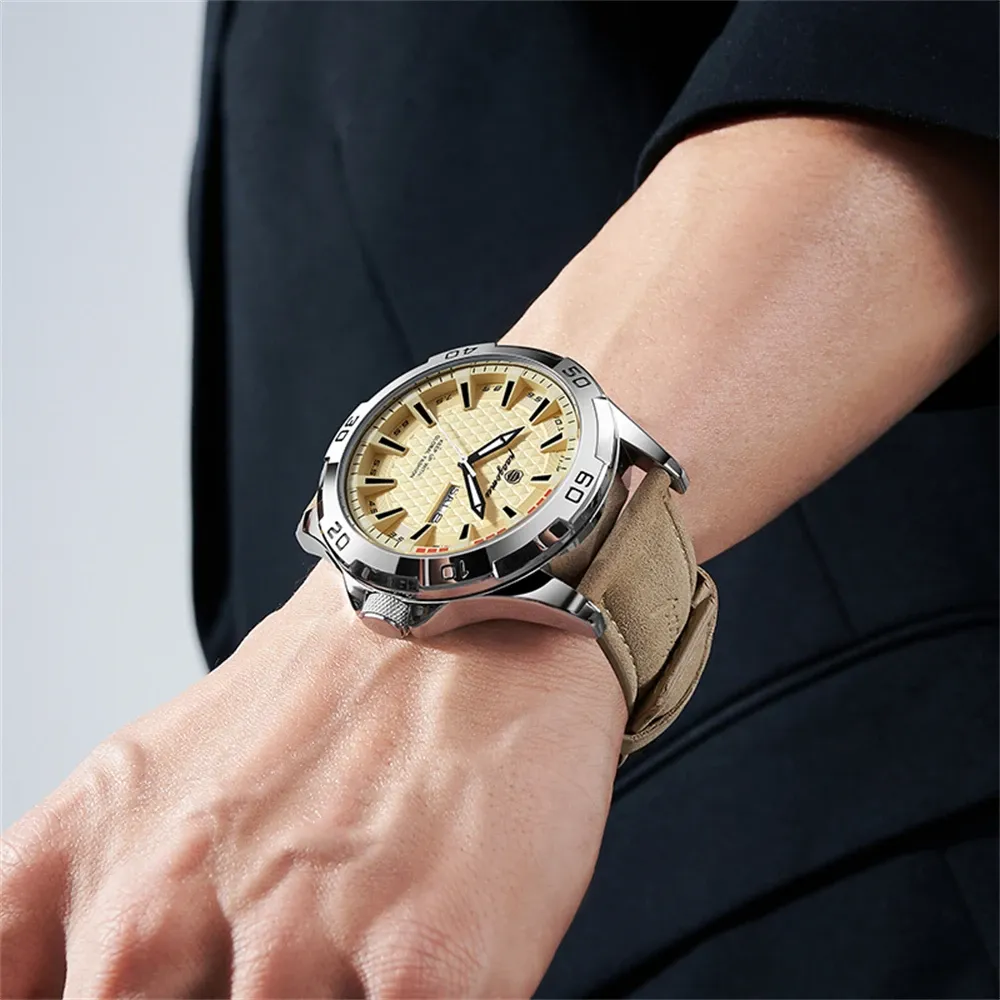 PAAZOMU Men's Luxury Quartz Watch - Waterproof Stainless Steel Fashion Sports Chronograph with Luminous Display, Date, and Week Functionality thumbnail 6