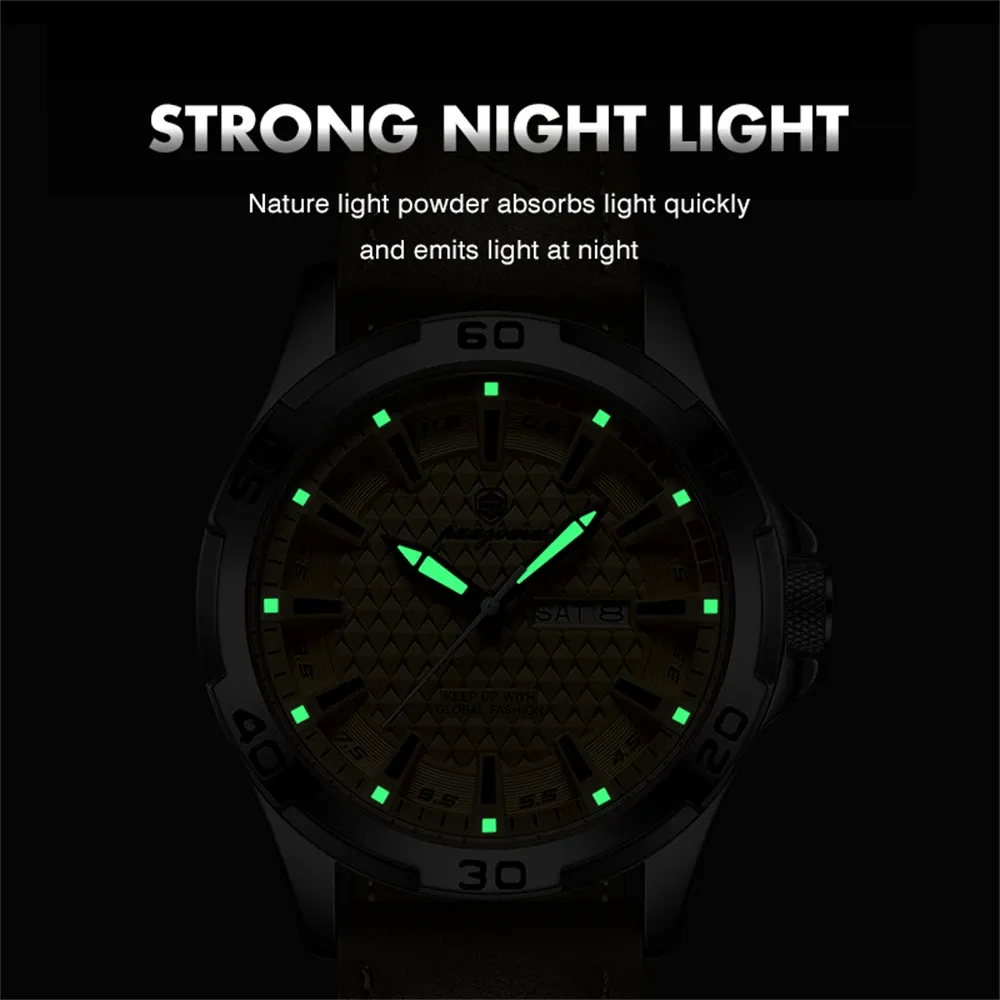 PAAZOMU Men's Luxury Quartz Watch - Waterproof Stainless Steel Fashion Sports Chronograph with Luminous Display, Date, and Week Functionality thumbnail 5