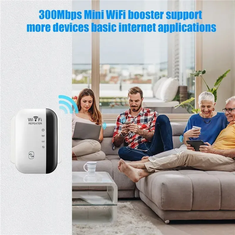 300Mbps WiFi Repeater Extender Booster - Extend Wireless Network Range, Eliminate Dead Zones, 2.4GHz Signal Amplifier with AP/Repeater Modes for Home & Office showcase 9