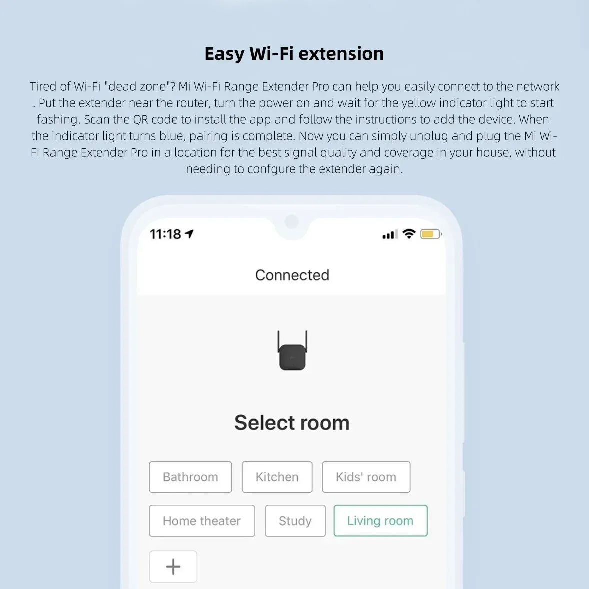 Xiaomi Pro 300Mbps WiFi Extender Booster with Dual Antennas, 2.4G Wireless Repeater for Enhanced Home Router Signal Amplification thumbnail 5
