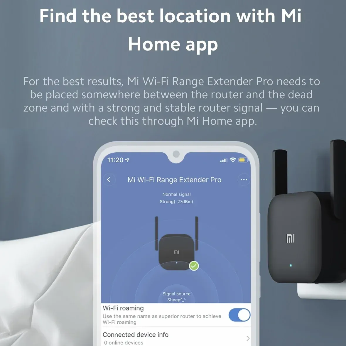Xiaomi Pro 300Mbps WiFi Extender Booster with Dual Antennas, 2.4G Wireless Repeater for Enhanced Home Router Signal Amplification thumbnail 4