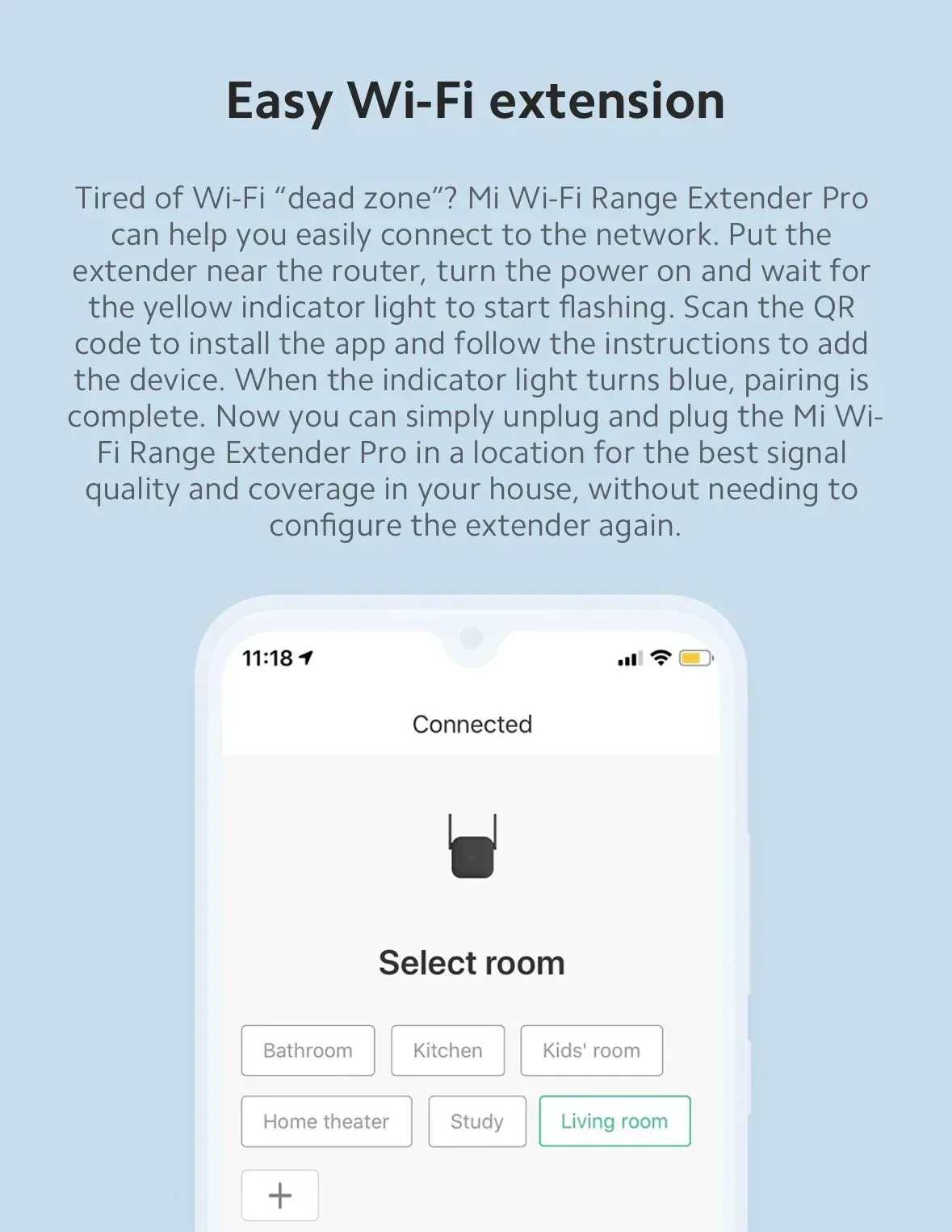 Xiaomi Pro 300Mbps WiFi Extender Booster with Dual Antennas, 2.4G Wireless Repeater for Enhanced Home Router Signal Amplification showcase 4