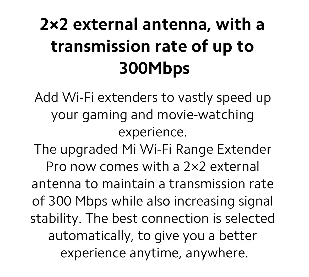 Xiaomi Pro 300Mbps WiFi Extender Booster with Dual Antennas, 2.4G Wireless Repeater for Enhanced Home Router Signal Amplification showcase 6