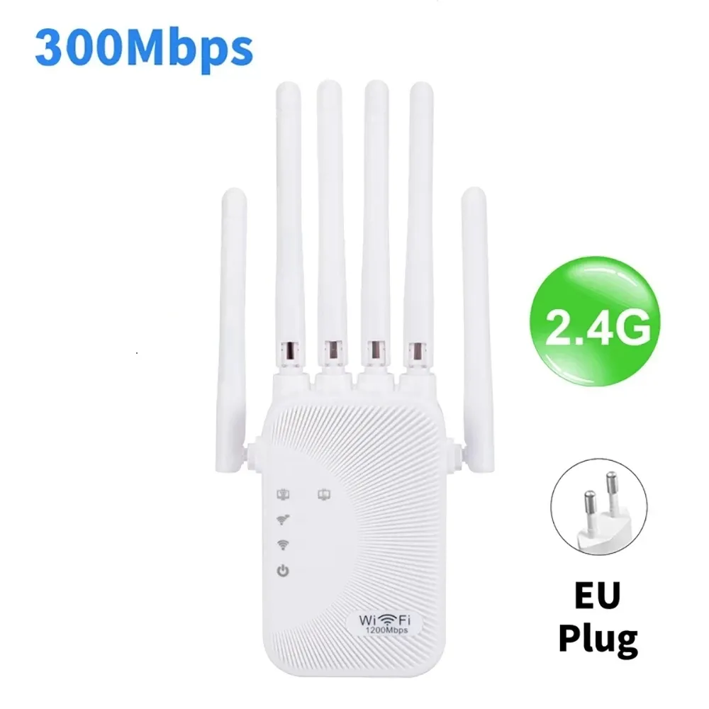 AC1200 WiFi Range Extender Booster, Dual Band 2.4G/5G Network Expander, Eliminate Dead Zones, 4x 2dBi Antennas, 2x Ethernet Ports, Repeater/AP Mode, ABS Material, EU/US Plug thumbnail 6