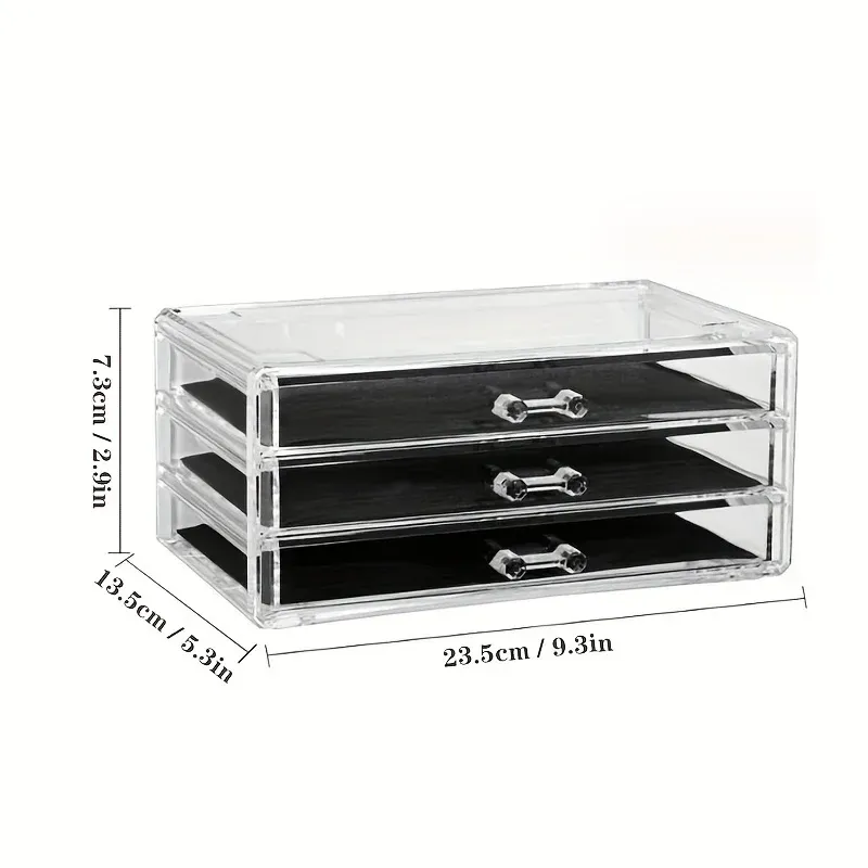 3/5 Layer Clear Acrylic Drawer Organizer for Desk, Large Transparent Desktop Storage Box with Pencil Holder, Home Office Accessories Display Caddy showcase 8