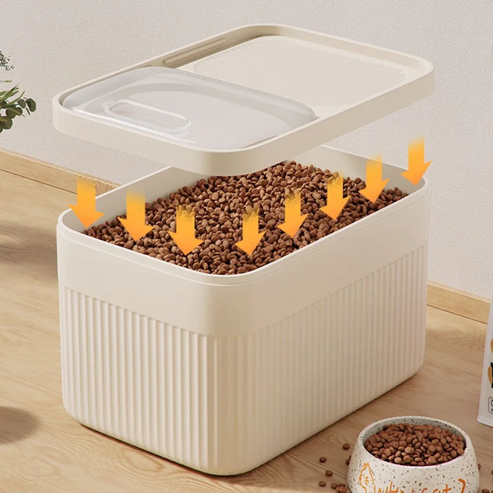 Large Capacity Dog Food Storage Container 5/10/15L Transparent Pet Food Bin with Airtight Seal, Moisture Proof, Odor Protection, Made of Food-Grade PP Plastic for Dry Kibble, Rice, Cereal thumbnail 3
