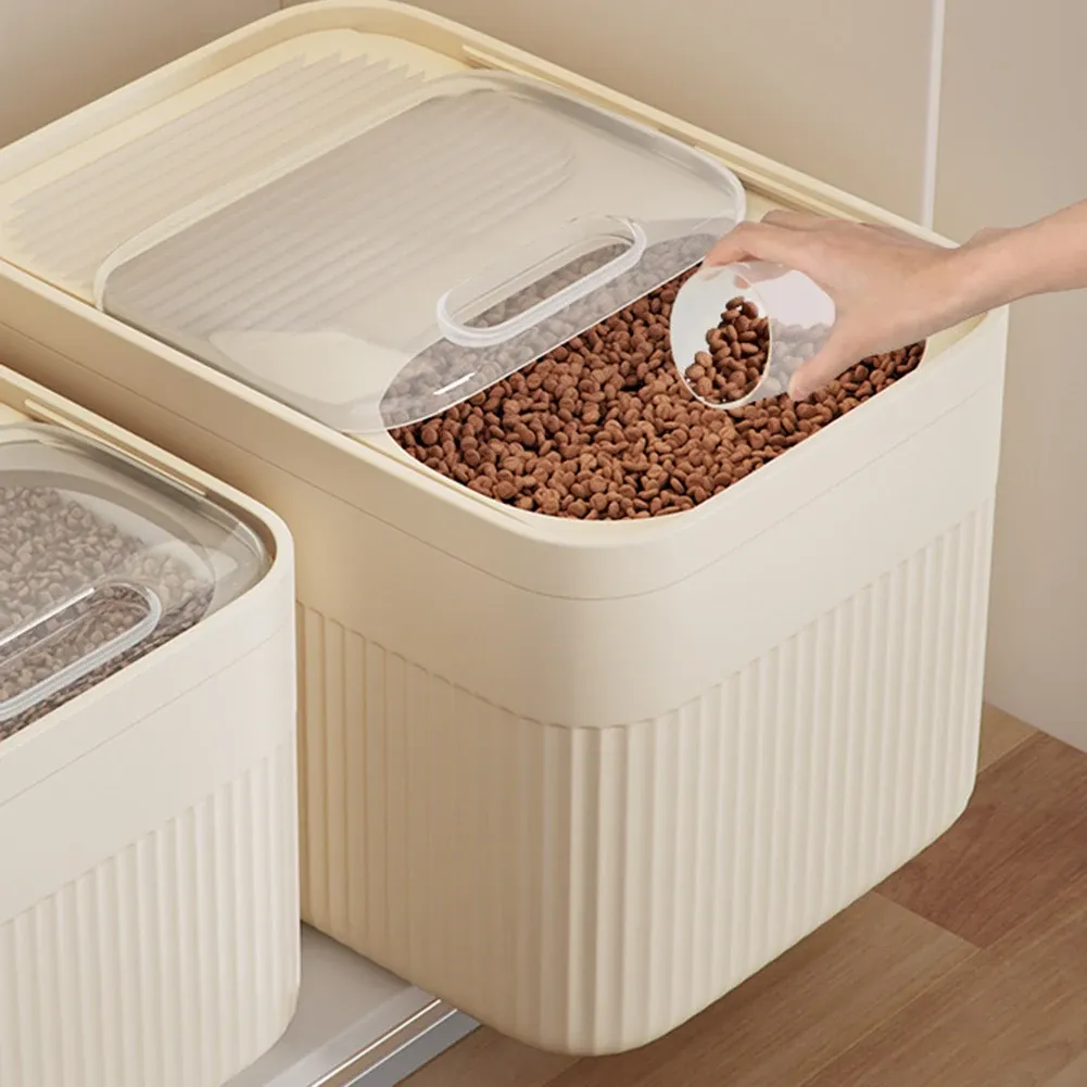 Large Capacity Dog Food Storage Container 5/10/15L Transparent Pet Food Bin with Airtight Seal, Moisture Proof, Odor Protection, Made of Food-Grade PP Plastic for Dry Kibble, Rice, Cereal thumbnail 4