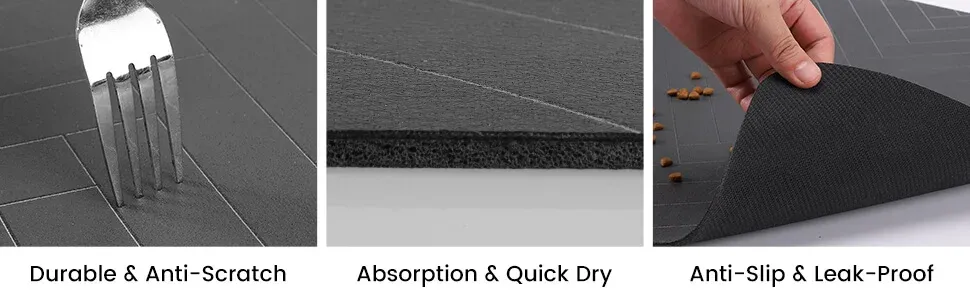 Absorbent Pet Feeding Mat with Waterproof Rubber Backing - Quick Dry, Non-Slip Placemat for Dog and Cat Food and Water Bowls showcase 4