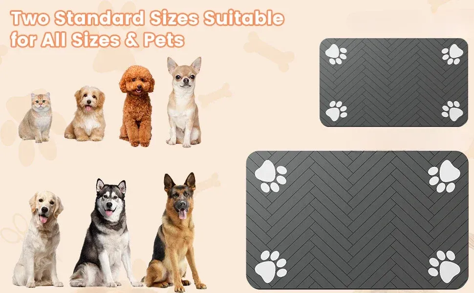 Absorbent Pet Feeding Mat with Waterproof Rubber Backing - Quick Dry, Non-Slip Placemat for Dog and Cat Food and Water Bowls showcase 2