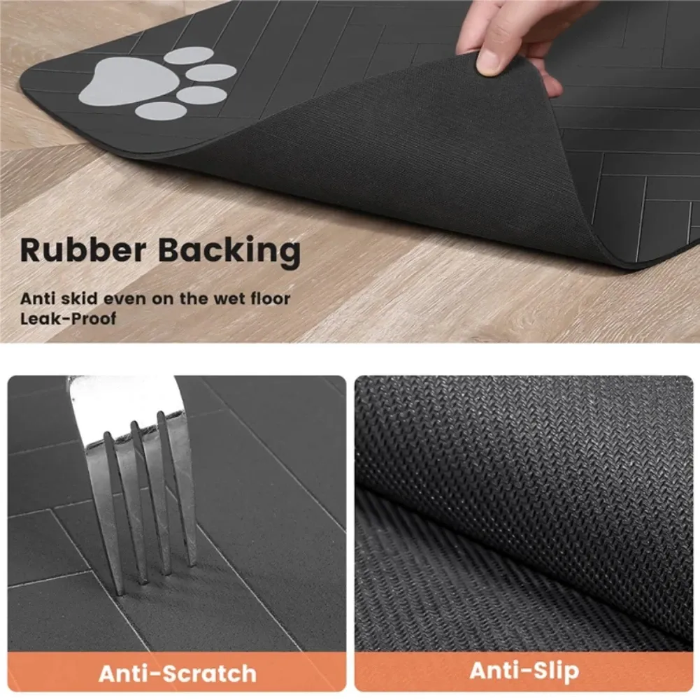 Waterproof Pet Feeding Mat for Dogs & Cats - Absorbent, Quick Dry, Non-Slip Placemat for Food & Water Bowls, Easy Clean Durable Pet Supplies thumbnail 3
