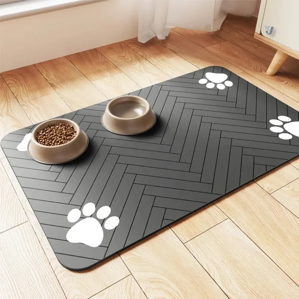 Waterproof Pet Feeding Mat for Dogs & Cats - Absorbent, Quick Dry, Non-Slip Placemat for Food & Water Bowls, Easy Clean Durable Pet Supplies