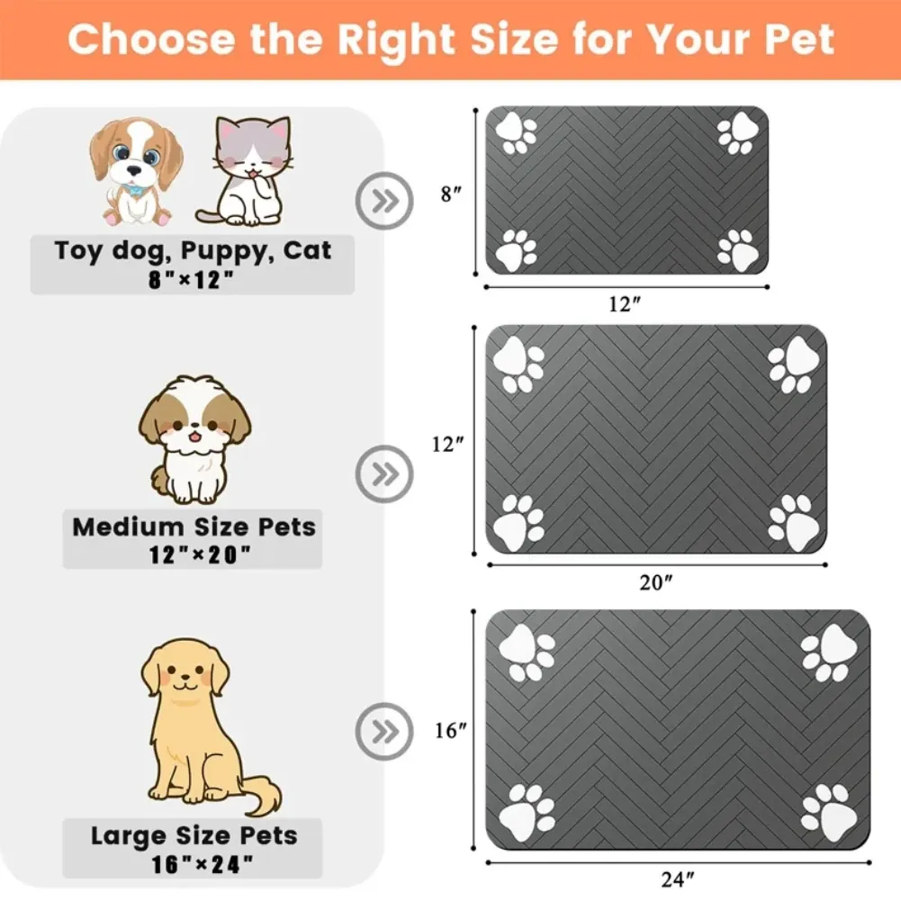 Waterproof Pet Feeding Mat for Dogs & Cats - Absorbent, Quick Dry, Non-Slip Placemat for Food & Water Bowls, Easy Clean Durable Pet Supplies thumbnail 2