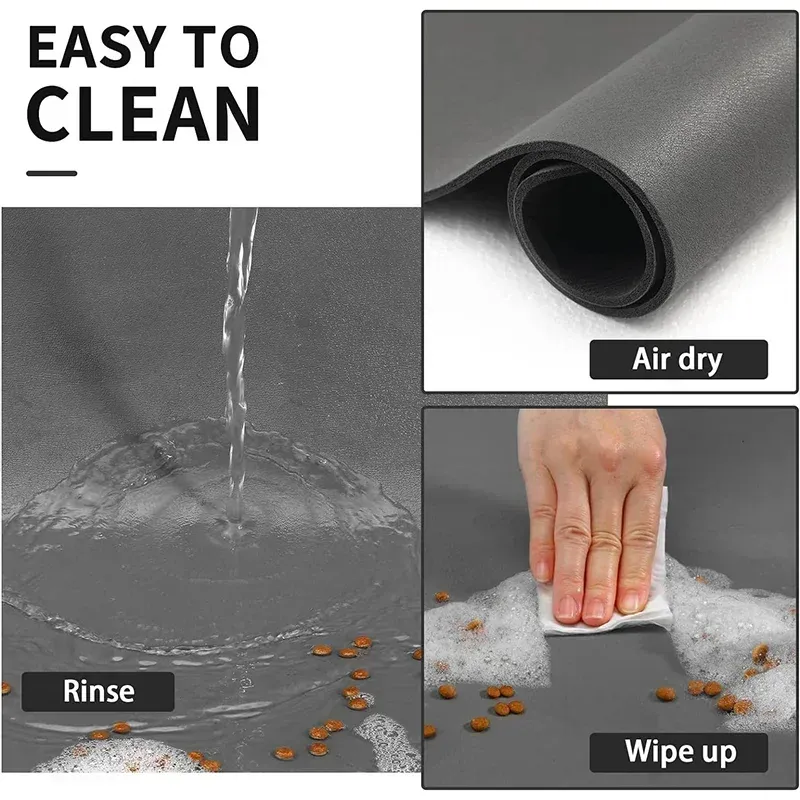 Pet Feeding Mat for Dogs & Cats - Absorbent, Easy Clean, Quick Dry, Non-Slip Waterproof Pet Placemat for Food & Water Bowls, Prevents Messy Floors thumbnail 3