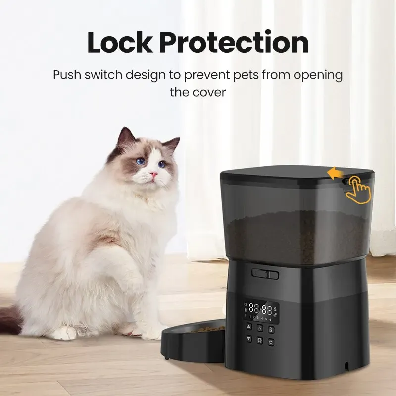 ROJECO Automatic Pet Feeder for Cats and Dogs, Smart Button Control Dry Food Dispenser, Programmable Portion Control, Essential Pet Accessories for Busy Owners thumbnail 6