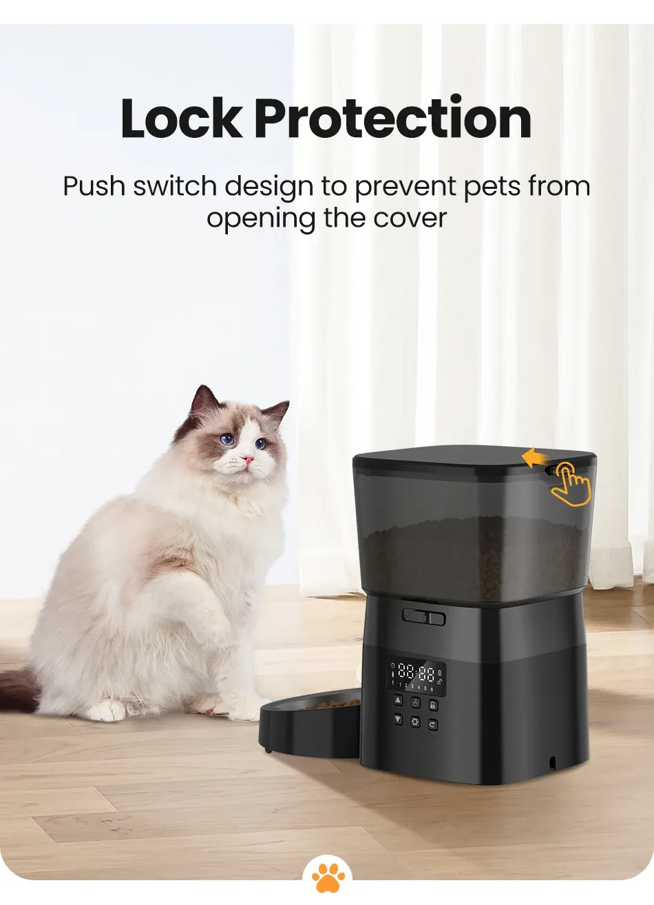 ROJECO Automatic Pet Feeder for Cats and Dogs, Smart Button Control Dry Food Dispenser, Programmable Portion Control, Essential Pet Accessories for Busy Owners showcase 12