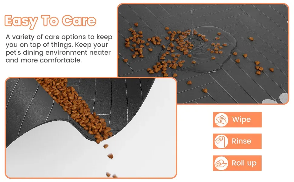 Absorbent Pet Feeding Mat with Rubber Backing - Quick Dry Waterproof Placemat for Dog & Cat Food & Water Bowls, Easy Clean Durable Pet Supplies showcase 3