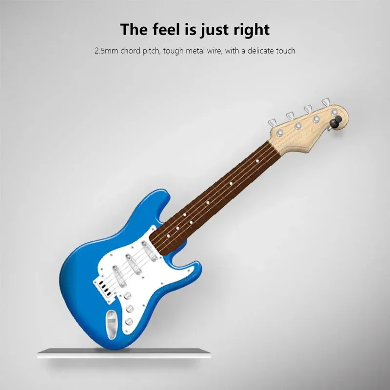 Children's 4-String Electric Guitar Toy with Music and Lights - Beginner Ukulele Style Musical Instrument for Kids Ages 8+ thumbnail 4